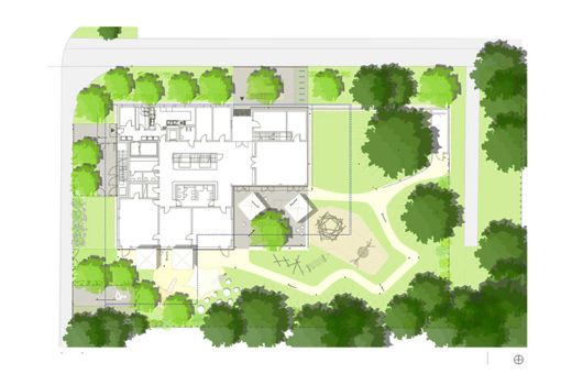 Grundriss Erdgeschoss mit Freiflächenplan