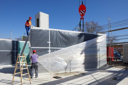 Ausfolieren der Raummodule