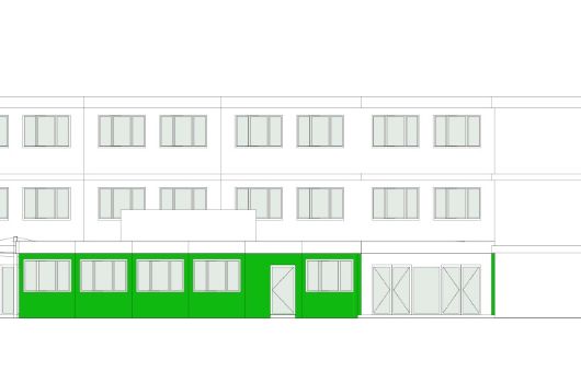 Ansicht Süd mit Anbau