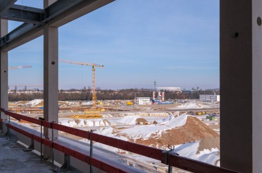 Ausblick Klassenzimmer Obergeschoss Gymnasium auf das Schulzentrum im Norden 