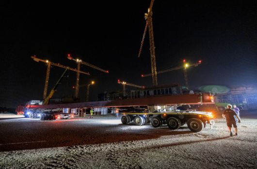 Parkposition der LKWs für die Nacht