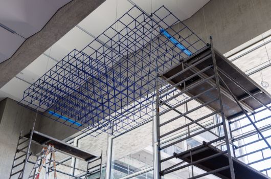 Kunst am Bau - Montage Blaue Wolke Gymnasium