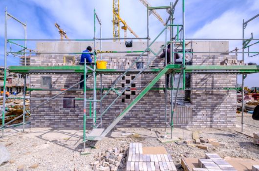 Klinkerarbeiten an der Musterwand