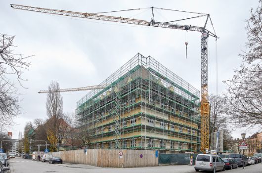 Gerüstaufstellung im Außenbereich