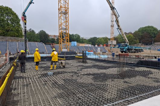 Betonage eines Teils der Bodenplatte