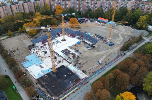 Drohnenaufnahme der Baustelle