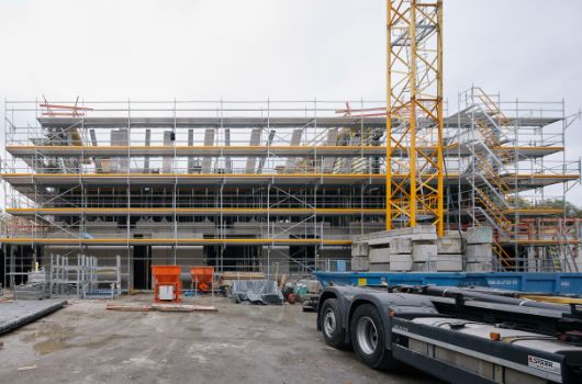 Rohbauarbeiten 2. Bauabschnitt  –  Ansicht Ost