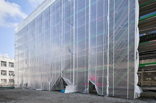 Fassade Ost 1. Bauabschnitt – laufende Fassadenarbeiten