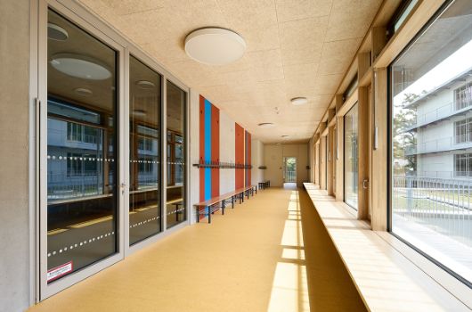 Garderobe 1.Obergeschoss – Blick Ost zum 1.Bauabschnitt