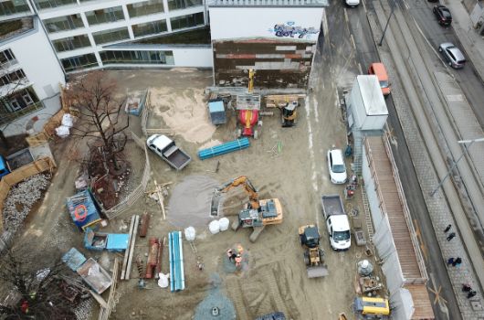 Drohnenaufnahme Bauplatz