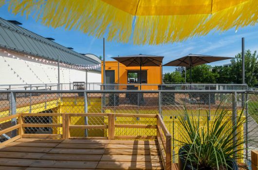 Dachterrasse der Interimsgebäude 