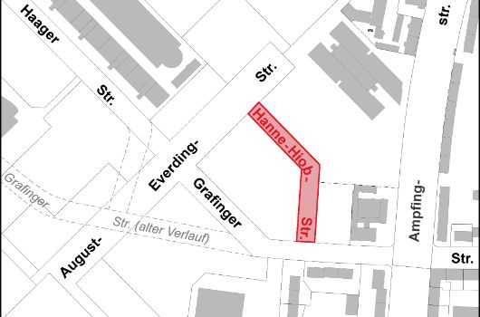 Straßenverlauf Hanne-Hiob-Straße