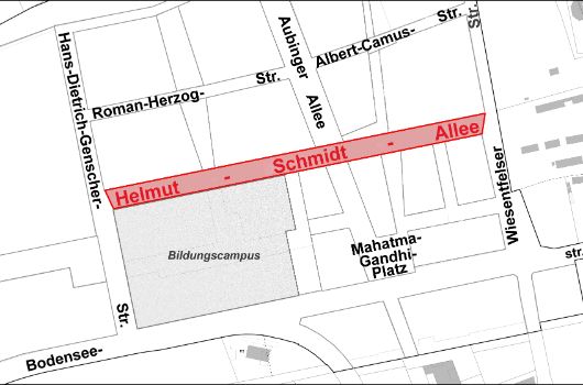 Verlauf Helmut-Schmidt-Allee