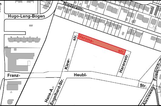 Verlauf Veronastraße