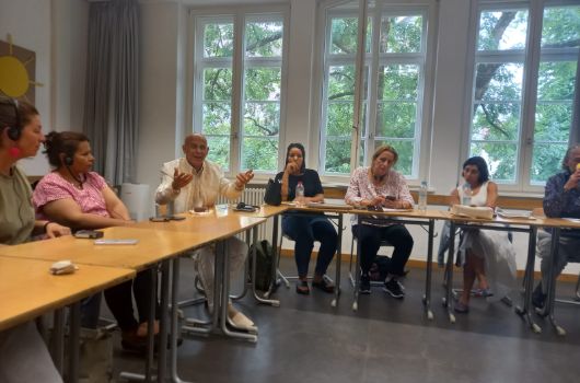 Die Delegation zu Gast im St. Anna-Gymnasium