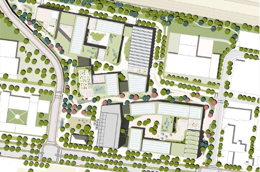 Entwurfsplan Frankfurter Ring 227 (mit Hochhaus robertneun)