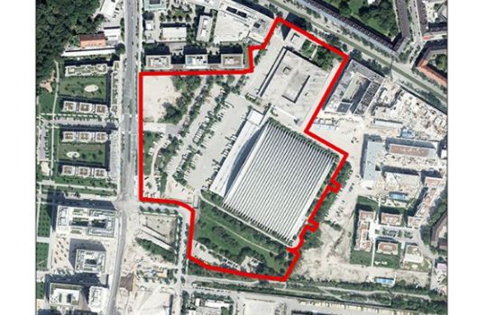 Luftbild der Paketposthalle