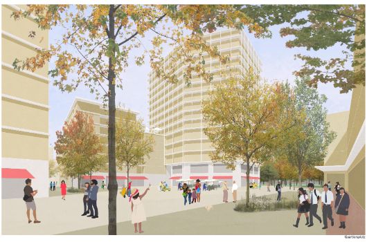 1. Preis: Perspektive Quartiersplatz