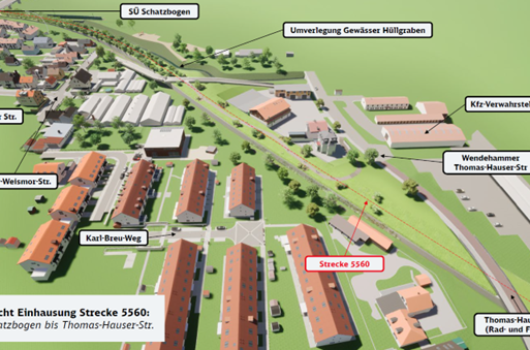 Visualisierung: Einhausung Bahnstrecke München-Riem