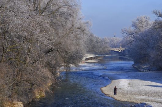 Isarbrücken im Winter