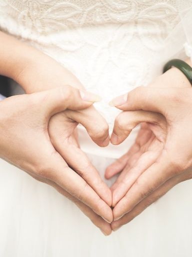 Heirat Hände Hochzeitspaar 