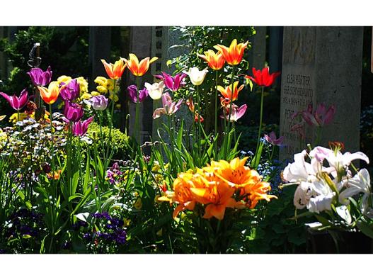 Grabschmuck im Friedhof Perlach